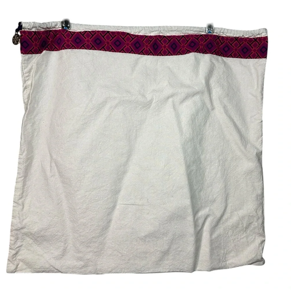 Tory Burch Dust Bag Cream Storage Bag w/ Pink Trim Large